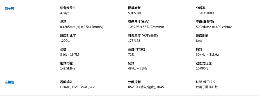 LG47寸無縫拼接屏